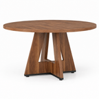 Wood Dining Table, Dining Room — studio product photo, side profile