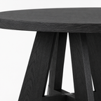 Modern Dining Table, Seats 4 — close-up detail of tabletop edge and pedestal