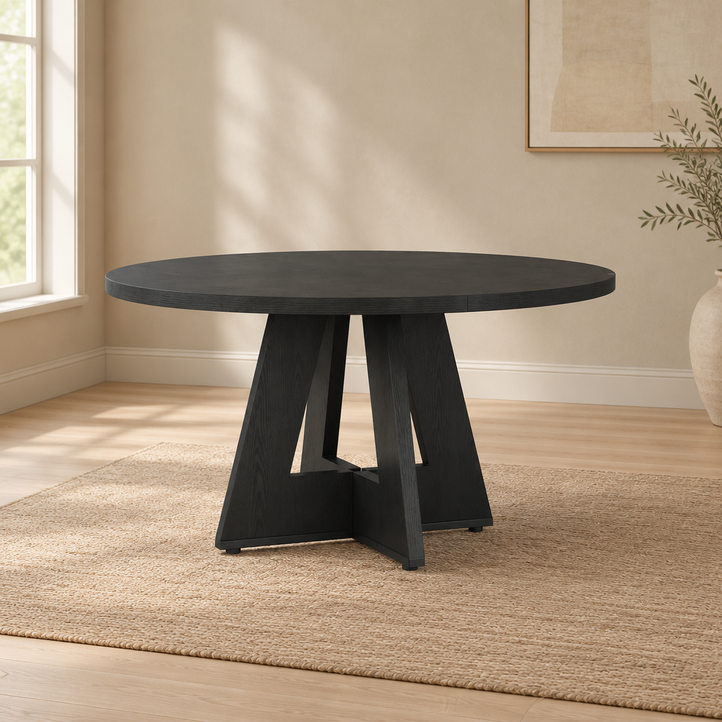 Modern Dining Table, Seats 4 — wider dining room scene
