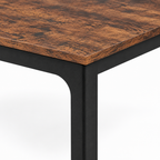 Rectangular Dining Table, Kitchen — close-up detail of tabletop corner and steel leg