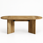 Oval Dining & Meeting Table – Brown — studio product photo, front view
