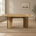 Oval Dining & Meeting Table – Brown — wider dining room scene