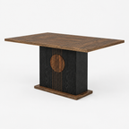 Rectangular Dining Kitchen Table – Black/Brown — studio product photo, side profile