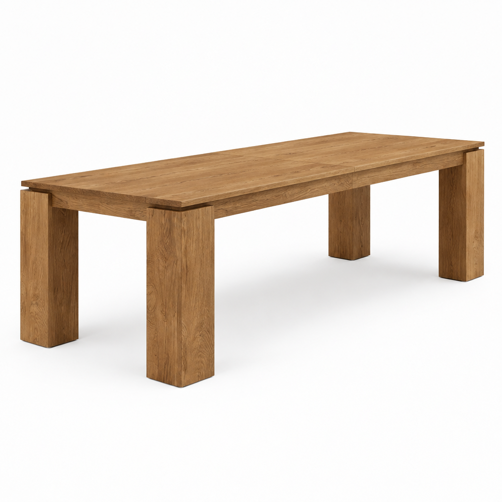 Extra-Long Dining Table for 6–8 – Gray — studio product photo, side profile