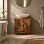 24" Under-Sink Bathroom Vanity Cabinet – Rustic Brown — bathroom wide