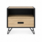 16" Accent Table with Display Shelf, Oak & Black — studio, front