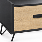 16" Accent Table with Display Shelf, Oak & Black — studio, detail