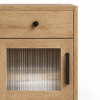1-Drawer Nightstand with Cabinet – White, Modern Bedroom Bedside Table with Storage — studio detail