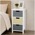 Storage Tower 3-Drawer – MDF, White & Multicolour, 35 × 28 × 58 cm
